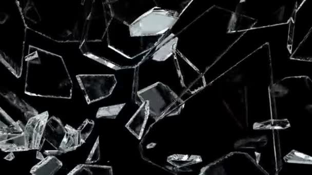 用慢动作的破碎 破碎的玻璃 — 图库视频影像