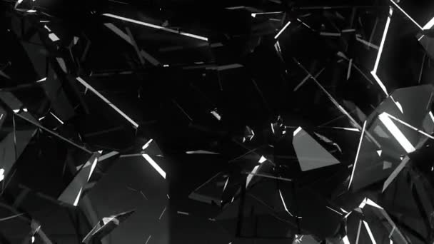 Broken Shattered Glass Slow Motion — Stock Video