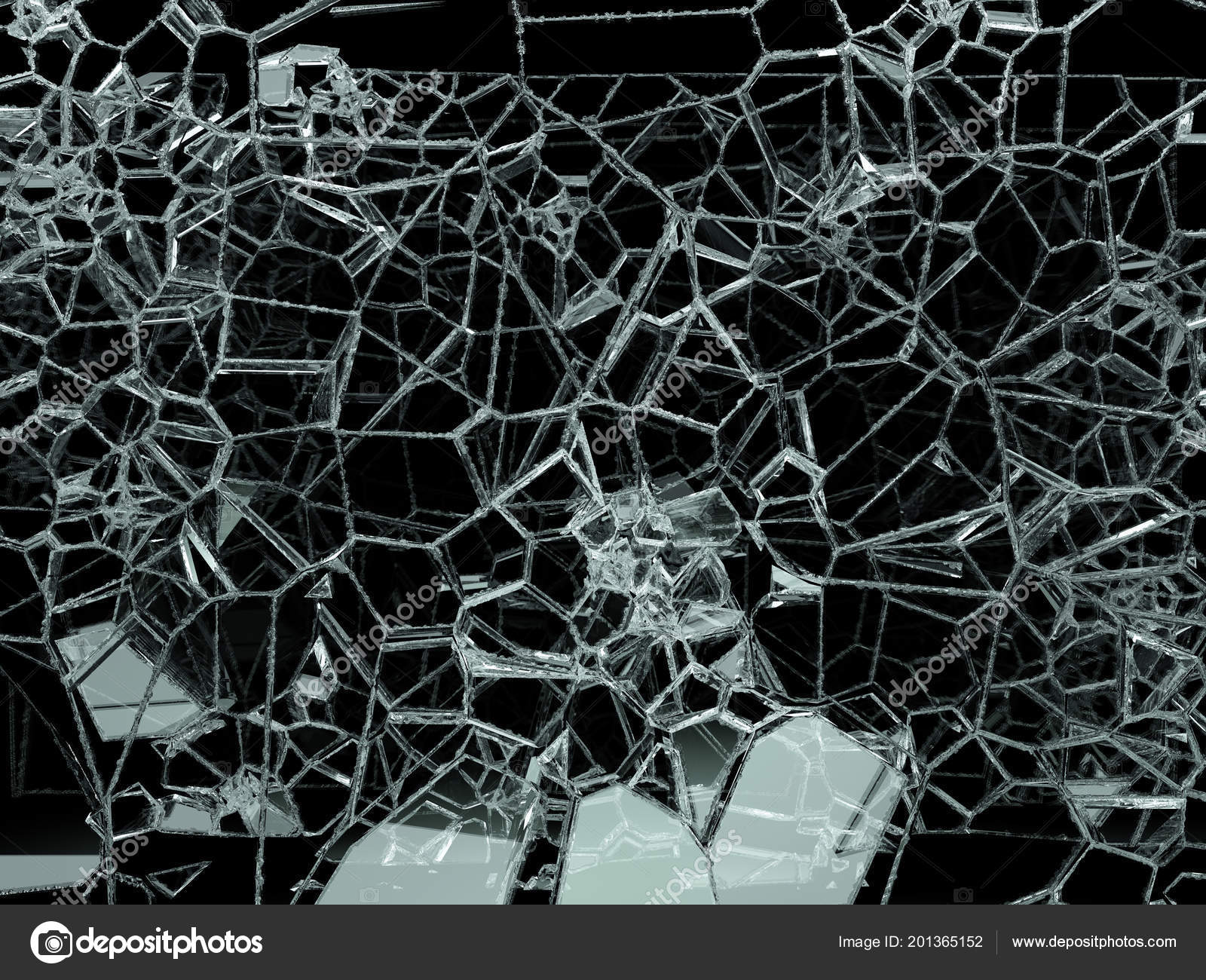 黒地では になったまたはひびの入ったガラスの破片 イラスト3 レンダリング ストック写真 C Arsgera