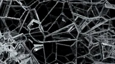 Cam çatlak ve yavaş hareket ile paramparça. Alfa, 3d render, 3d animasyon