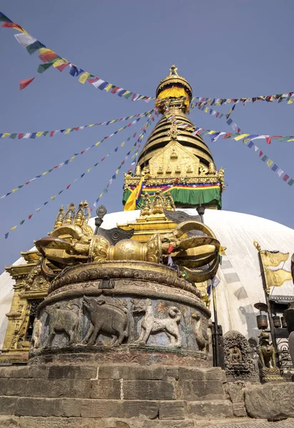 Budist Stupa Katmandu Nepal Budizm Din Swayambunath Tapınağında Vajra — Stok fotoğraf