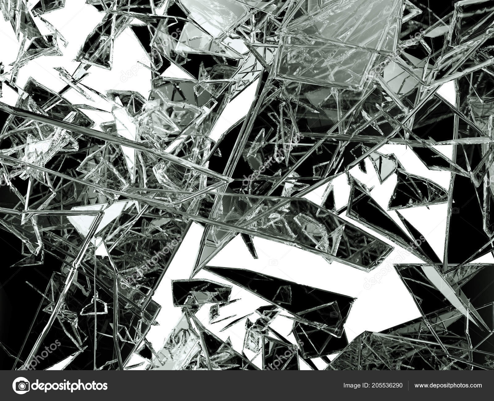 壊れたり 白地では ひびの入ったガラスの破片 イラスト3 レンダリング