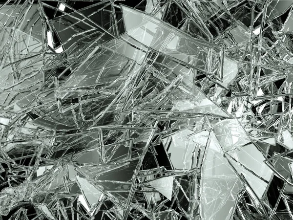 壊れたり 白地では ひびの入ったガラスの破片 イラスト3 レンダリング — ストック写真