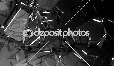 Siyah arka plan üzerine siyah beyaz görünümü kırık cam.