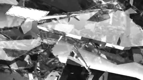 Κομμάτια Από Κατεστραμμένο Γυαλί Μαύρο Φόντο — Αρχείο Βίντεο