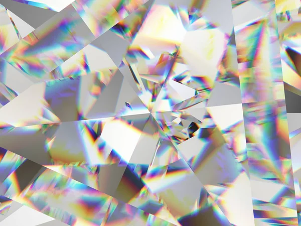 Diamantstruktur Extrem Närbild Och Kalejdoskop Ovanifrån Rund Ädelsten Render Illustration — Stockfoto