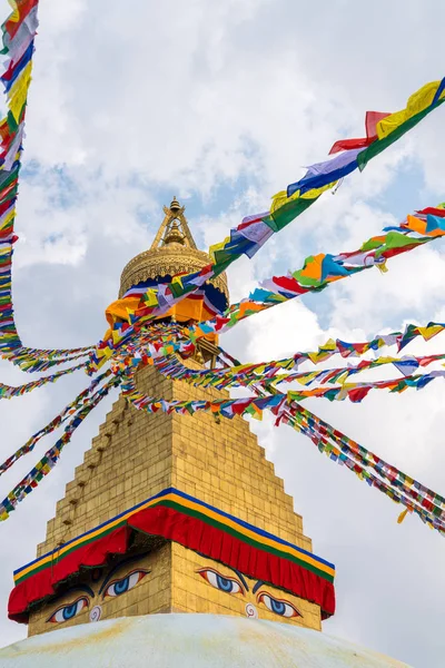 Boudhanath Stupa Banderas Oración Katmandú Nepal Estupa Budista Boudha Stupa —  Fotos de Stock