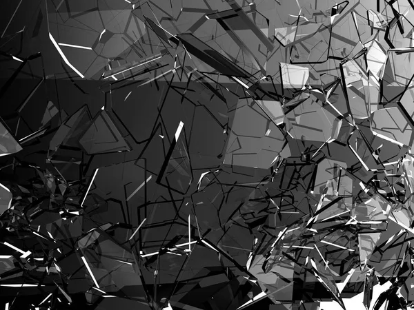 Pieces Glass Broken Cracked White Illustration Rendering — Stock Photo, Image