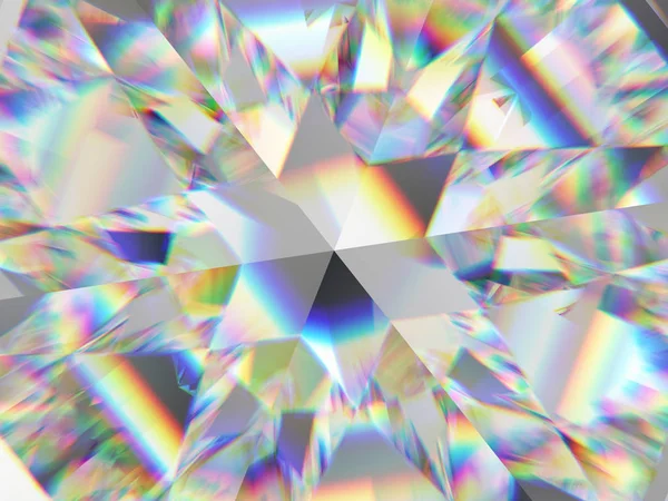 Gyémánt Szerkezet Extrém Közelkép Kaleidoszkóp Felső Nézet Kerek Drágakő Render — Stock Fotó