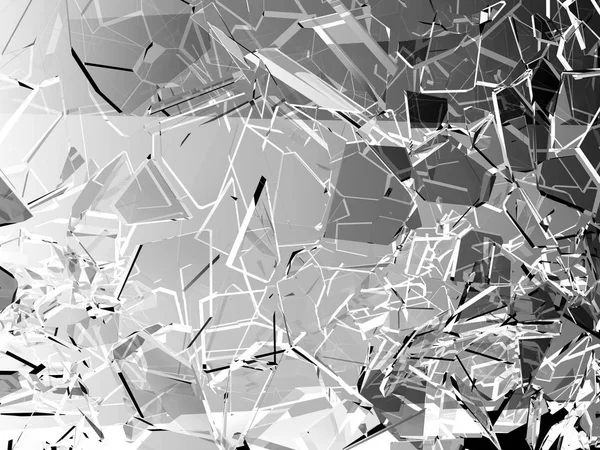 Pieces Glass Broken Cracked Black Illustration Rendering — Stock Photo, Image