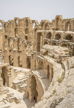 El Djem Tunus, Afrika içinde Roma amfi tiyatro kalıntıları