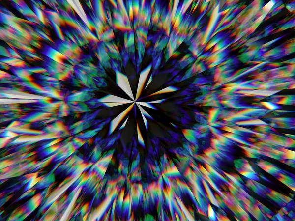 Diamantová Struktura Extrémní Detailní Záběr Kaleidoskop Vrchní Pohled Kulatý Drahokam — Stock fotografie