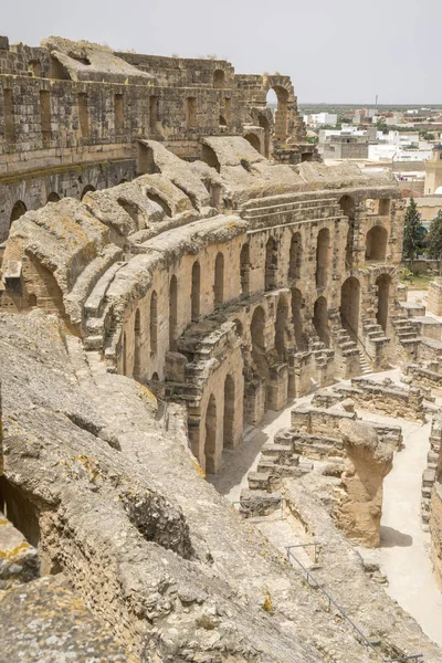 El Djem Tunus, Afrika içinde Roma amfi tiyatro kalıntıları