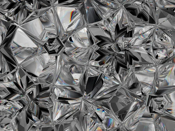 珍贵的钻石结构极端特写万花筒 圆形宝石3D 插图的顶部视图 — 图库照片#