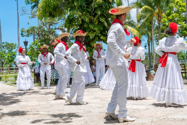 Tancerze Taniec Syna Jarocho Bamba Folk Dance Kuba Wiosną 2018 — Zdjęcie stockowe