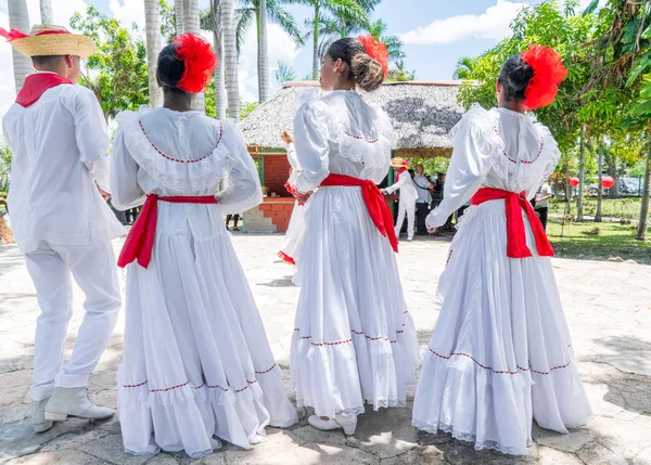 Tancerze Taniec Syna Jarocho Bamba Folk Dance Kuba Wiosną 2018 — Zdjęcie stockowe