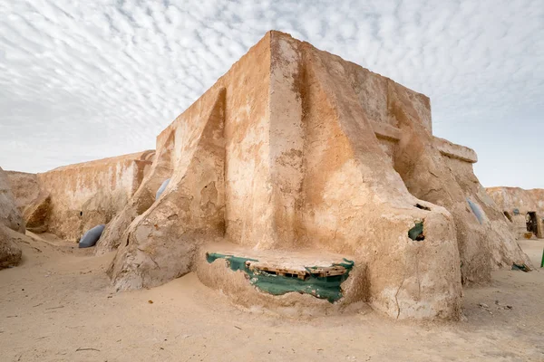 Tatooine Bolygó Táj Elhagyott Készletek Shooting Star Wars Film Szaharai — Stock Fotó