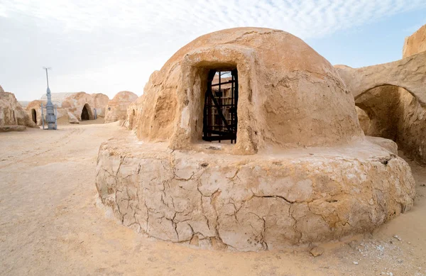 Tatooine Bolygó Táj Elhagyott Készletek Shooting Star Wars Film Szaharai — Stock Fotó