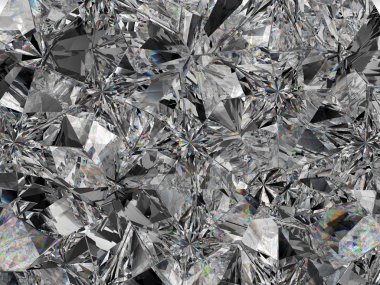 Elmas yapısı son derece yakın çekim ve kaleydoskop. Yuvarlak değerli taşın en üst görünümü 3D çizim, 3d illüstrasyon