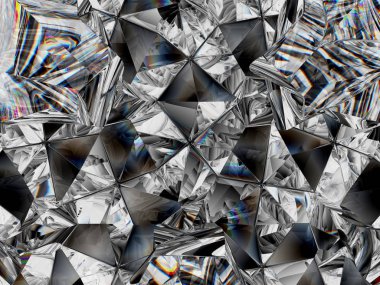 elmas doku closeup ve çiçek dürbünü. top yuvarlak taş görünümü 3d render, 3d çizim