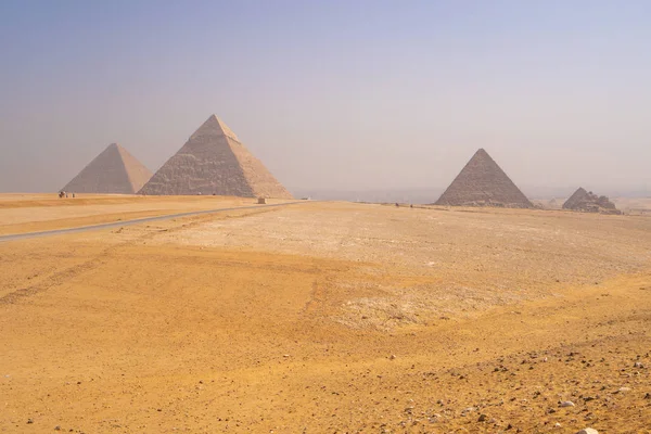 Piramidi Giza Vicino Cairo Egitto Meraviglia Del Mondo Nel Deserto — Foto Stock