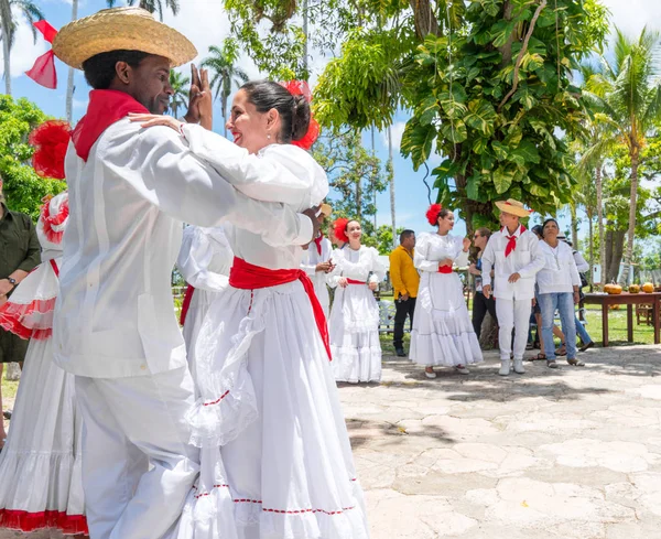 Dancers Coustumes Dancing Son Jarocho Bamba Folk Dance Cuba Spring — Stock Photo, Image