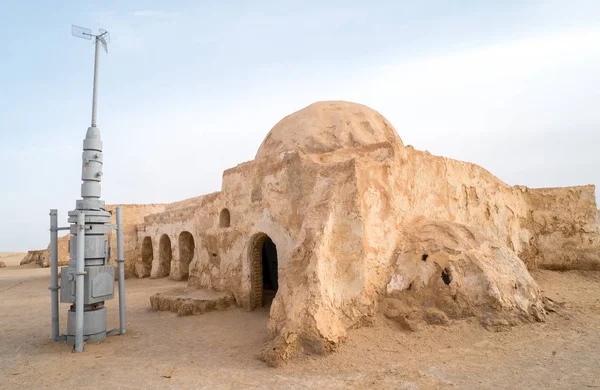 Tatooine Bolygó Táj Elhagyott Készletek Shooting Star Wars Film Szaharai — Stock Fotó