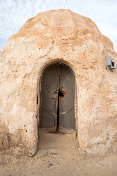 Tatooine Bolygó Táj Elhagyott Készletek Shooting Star Wars Film Szaharai — Stock Fotó