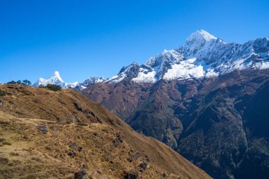 Herhangi bir zamanda, Lhotse ve Ama Dablam zirve toplantısı yapıldı. Nepal Everest Ana kampı trek