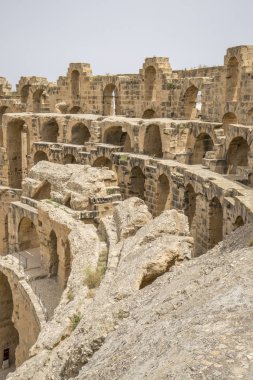 El Djem Tunus, Afrika içinde Roma amfi tiyatro kalıntıları