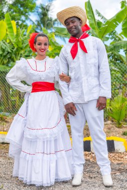 Coustumes oğlu jarocho la bamba halk dansları dans dansçılar. Küba, bahar 2018