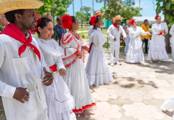 Tancerze Coustumes Tańca Syn Jarocho Bamba Folk Dance Kuba Wiosną — Zdjęcie stockowe