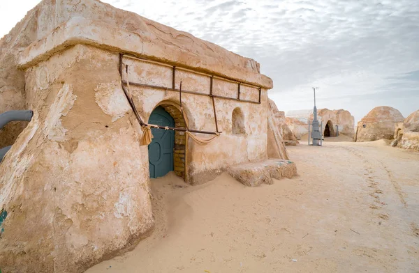 Tatooine Bolygó Táj Elhagyott Készletek Shooting Star Wars Film Szaharai — Stock Fotó