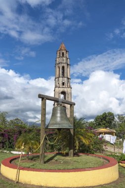 Manaca Iznaga kule ve çan Valley şeker fabrikaları veya Valle de Los Ingenios, Trinidad, Küba.