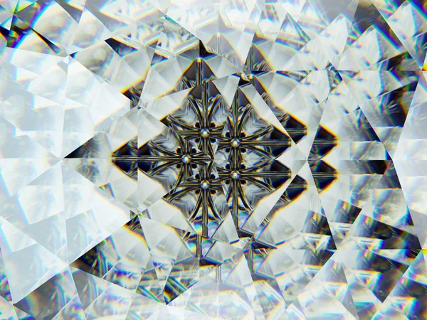 Edelsteen Diamant Textuur Close Caleidoscoop Render Illustratie — Stockfoto