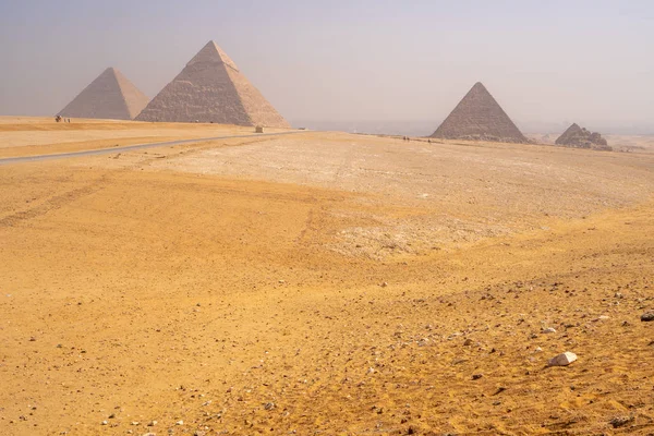 Piramidi Giza Vicino Cairo Egitto Meraviglia Del Mondo Nel Deserto — Foto Stock