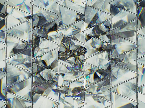 Τρίγωνα Διαμάντι Δομή Ακραίες Closeup Και Καλειδοσκόπιο Κάτοψη Του Γύρου — Φωτογραφία Αρχείου
