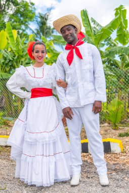 Coustumes oğlu jarocho la bamba halk dansları dans dansçılar. Küba, bahar 2018