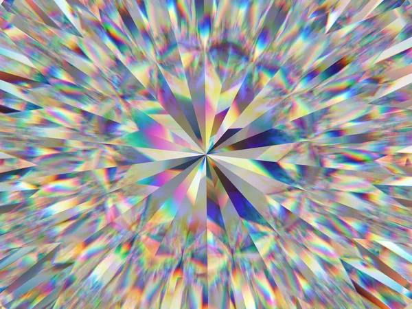 钻石结构极端特写和万花筒 圆形宝石的顶部视图3D渲染 3D插图 — 图库照片