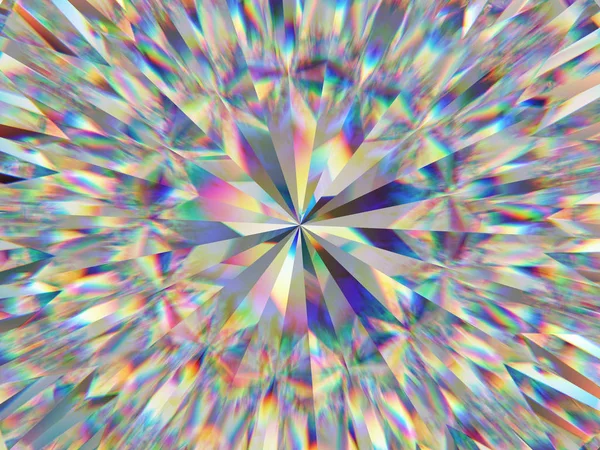 钻石结构极端特写和万花筒 圆形宝石的顶部视图3D渲染 3D插图 — 图库照片
