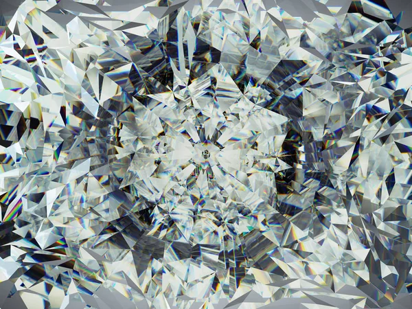 Diamantstructuur Extreme Close Caleidoscoop Bovenaanzicht Van Ronde Edelsteen Render Illustratie — Stockfoto