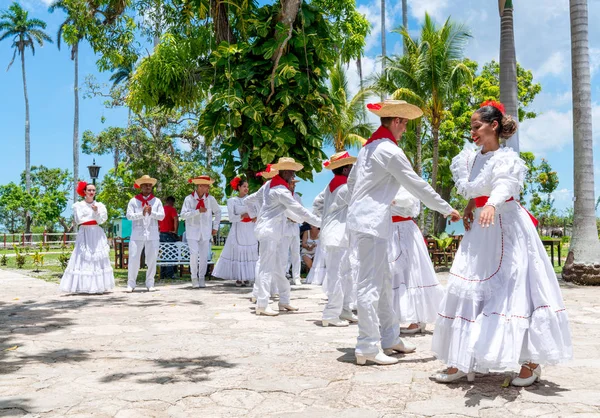 Tancerze Taniec Syna Jarocho Bamba Folk Dance Kuba Wiosną 2018 — Zdjęcie stockowe