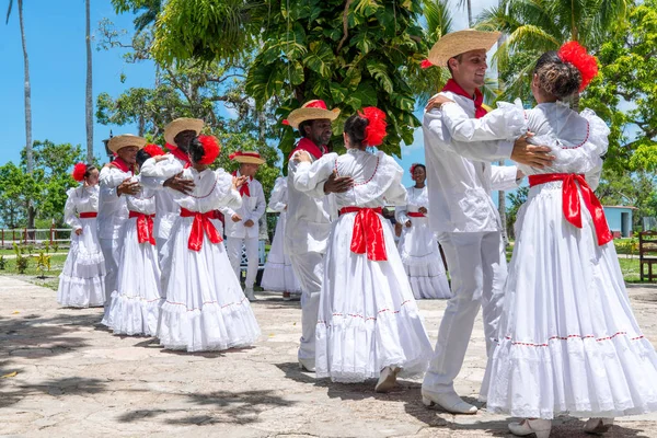 Tancerze Taniec Syna Jarocho Bamba Folk Dance Kuba Wiosną 2018 — Zdjęcie stockowe