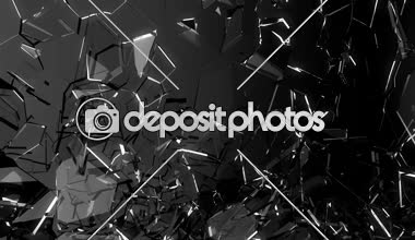 Paramparça ve ağır çekimde kırık cam. Alfa mat