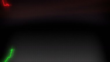 büyüme ve başarı iş yeşil grafik veya grafik ve kırmızı durgunluk grafik 