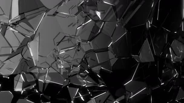 Glass Shattered Broken Slow Motion Alpha Matte — Stock Video