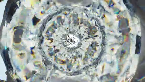 Scintillante Gemma Macro Anello Rotante Senza Soluzione Continuità Caleidoscopio — Video Stock