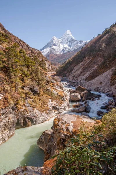 Ama Dablam Toppmötet Himalaya Everest Base Camp Trek Trekking Nepal — Stockfoto