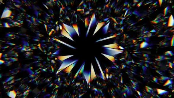 Сверкающий Драгоценный Камень Макро Вращающийся Бесшовный Цикл Фейдоскоп — стоковое видео