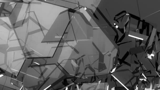 Скло Розбилося Розбилося Повільному Русі Альфа Матовий Рендеринг Анімація — стокове відео